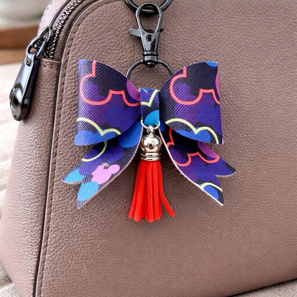 Mickey Mouse Heads Bow Bag Charm Key Chain